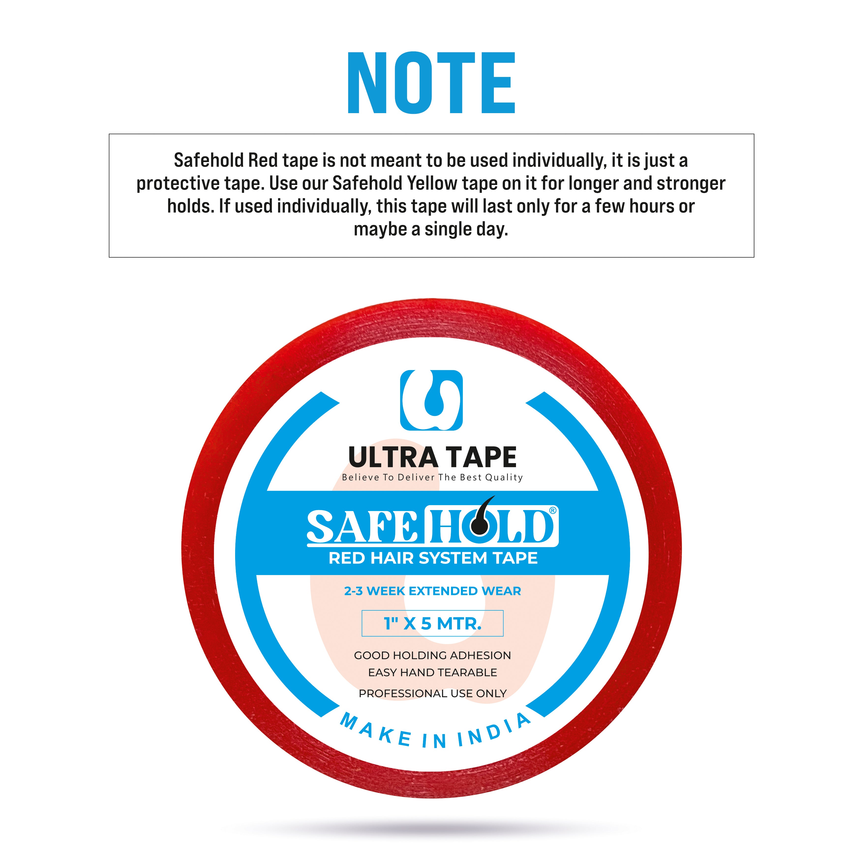 Safe Hold Red Tape - 1" X 5 Mtr, Roll