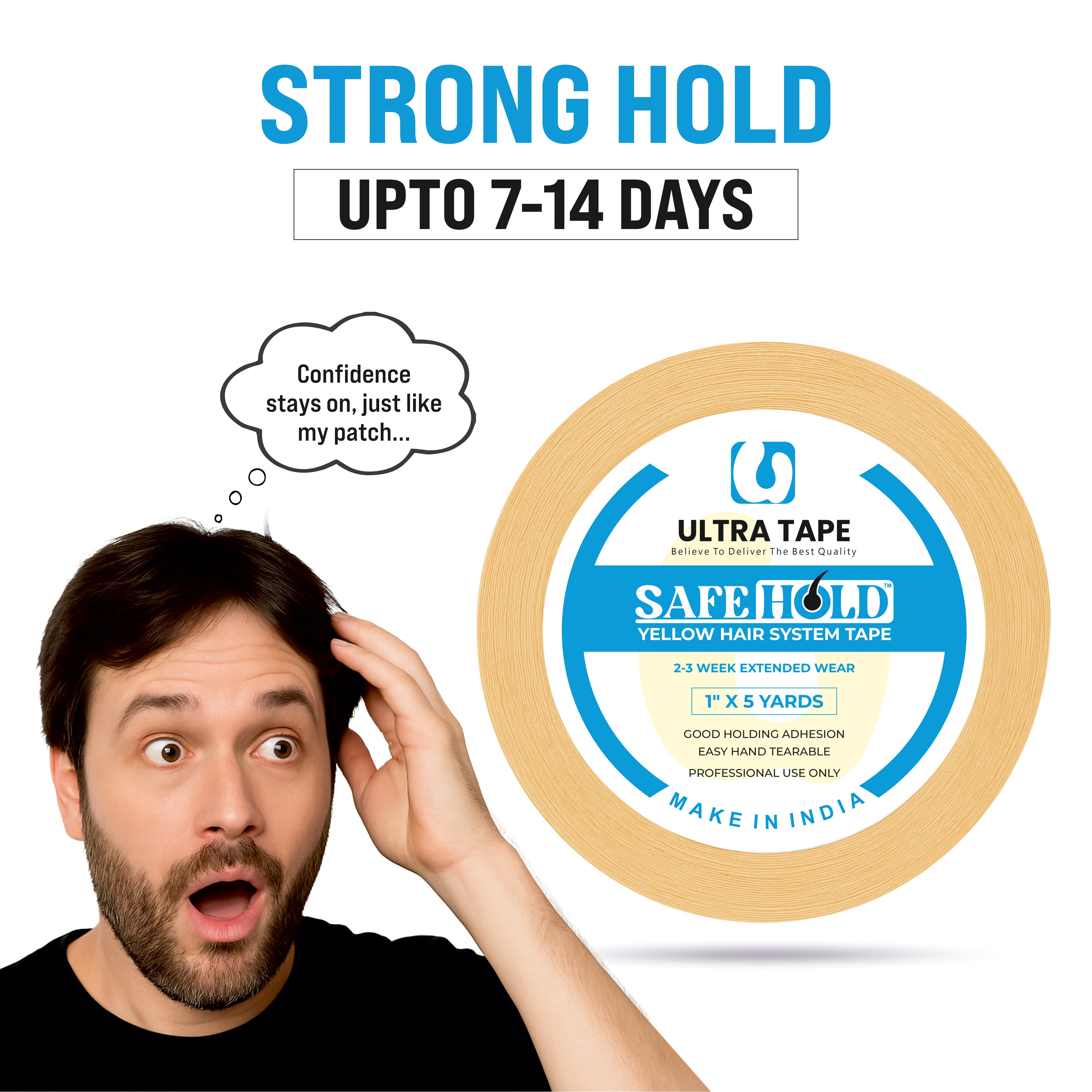 Safe Hold Yellow Tape - 1" X 5 Yds, Roll