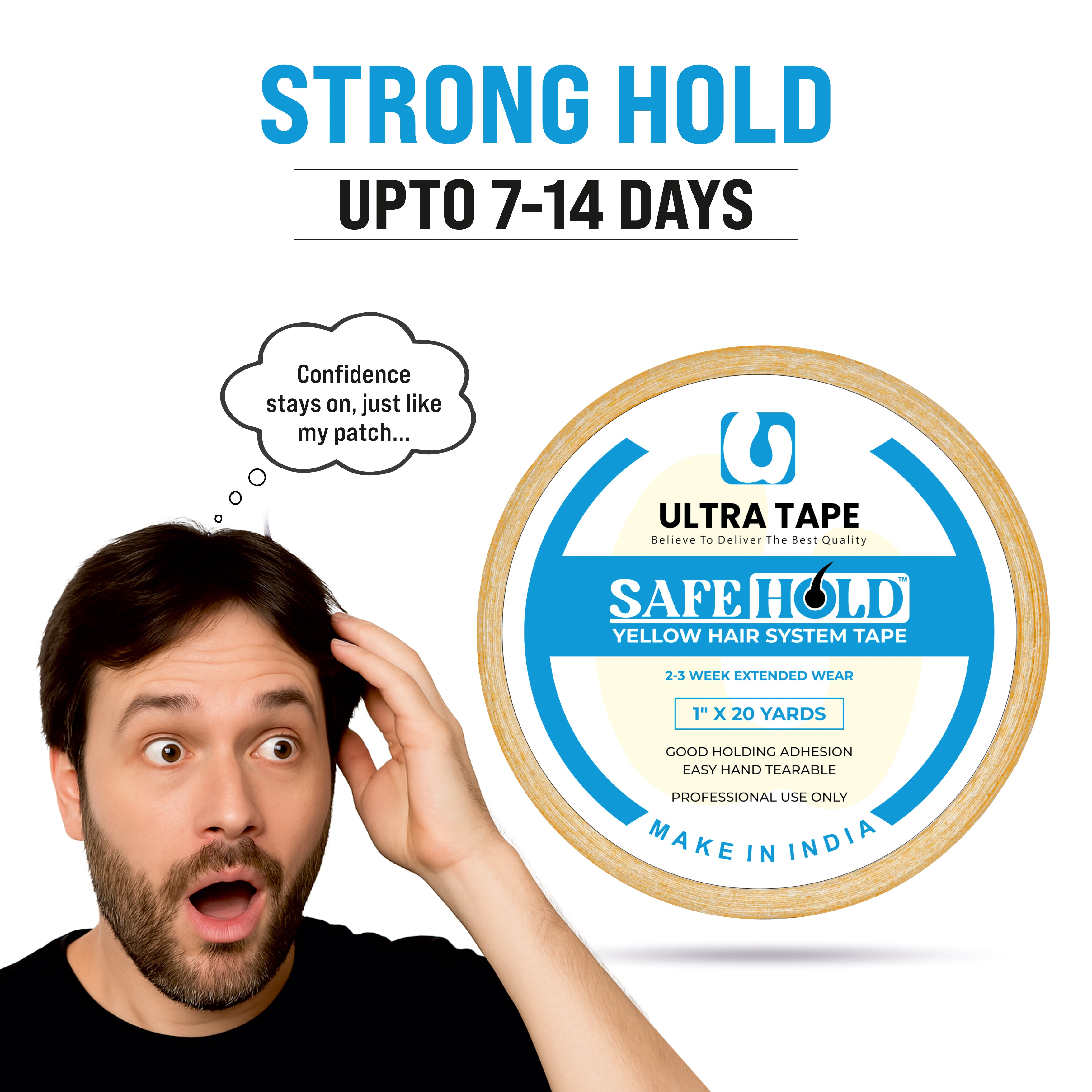 Safe Hold Yellow Tape - 1" X 20 Yds, Roll