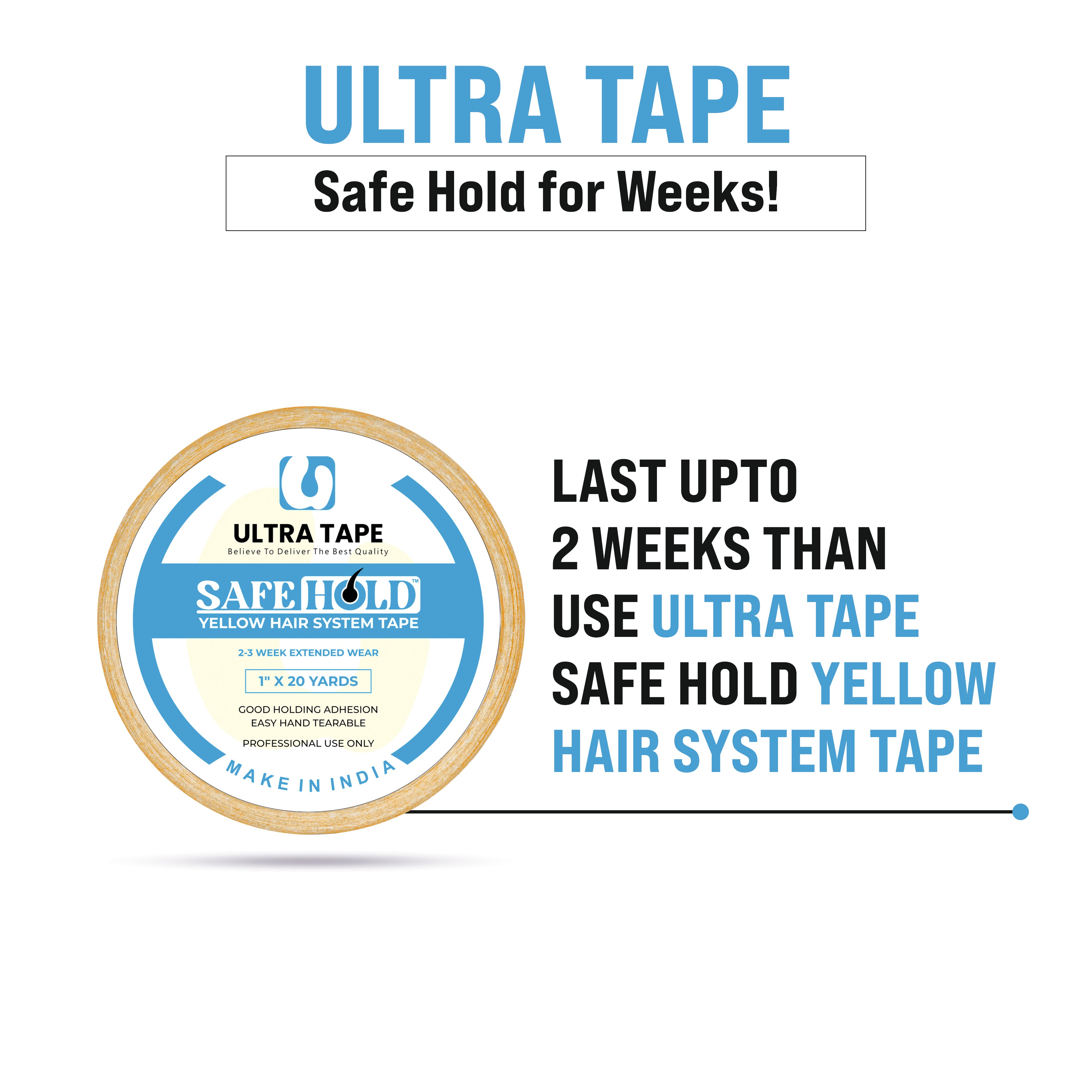 Safe Hold Yellow Tape - 1" X 20 Yds, Roll