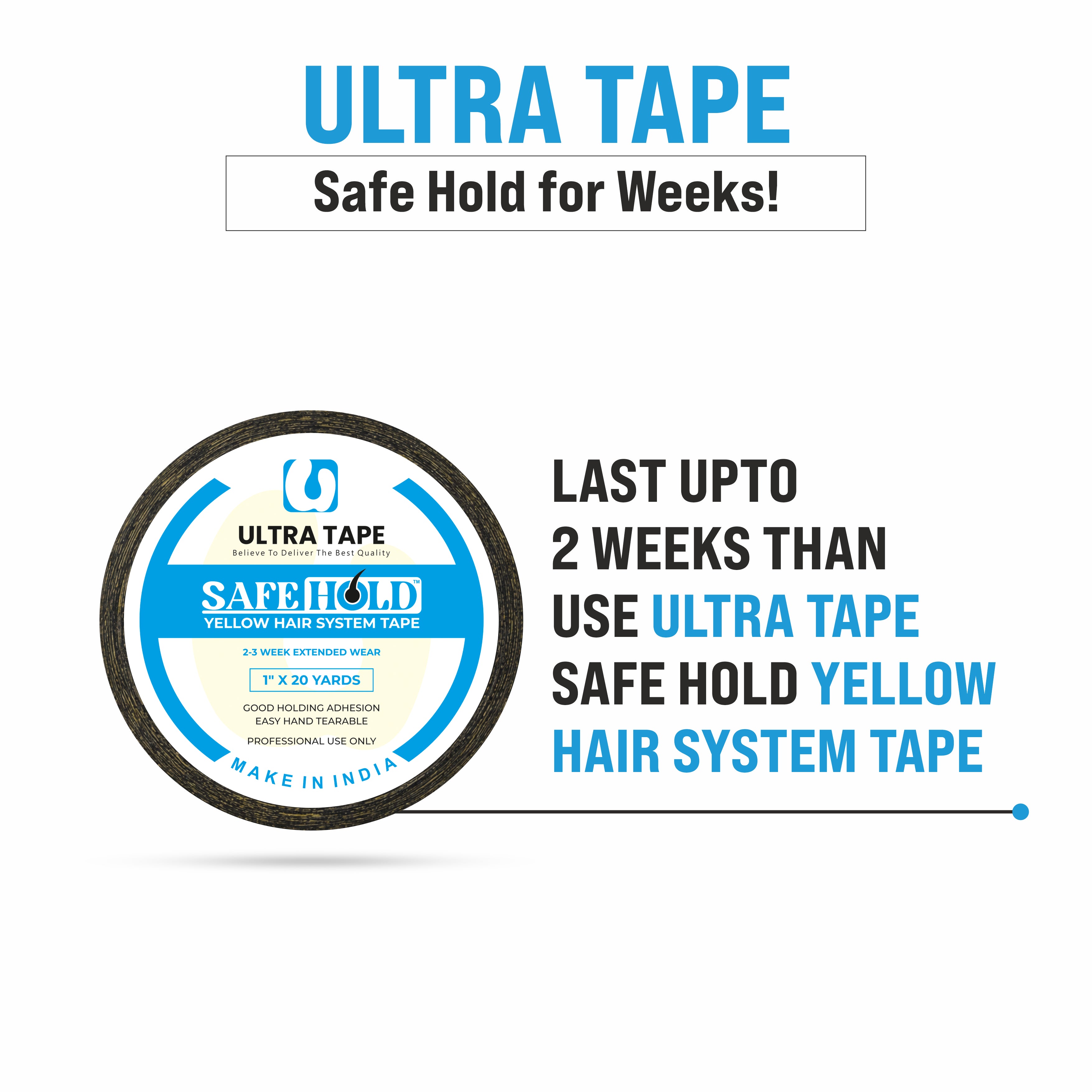 Safe Hold Black Tape - 1" X 20 Yds, Roll