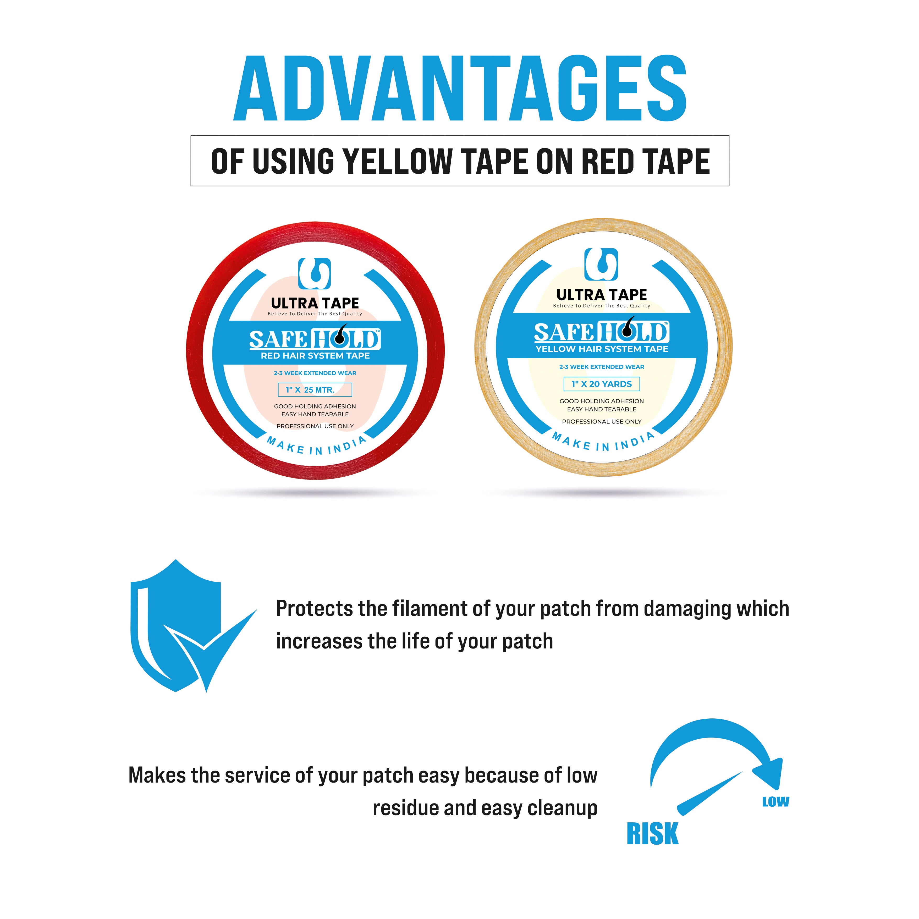 Safe Hold Red Tape - 1" X 25 Mtr, Roll