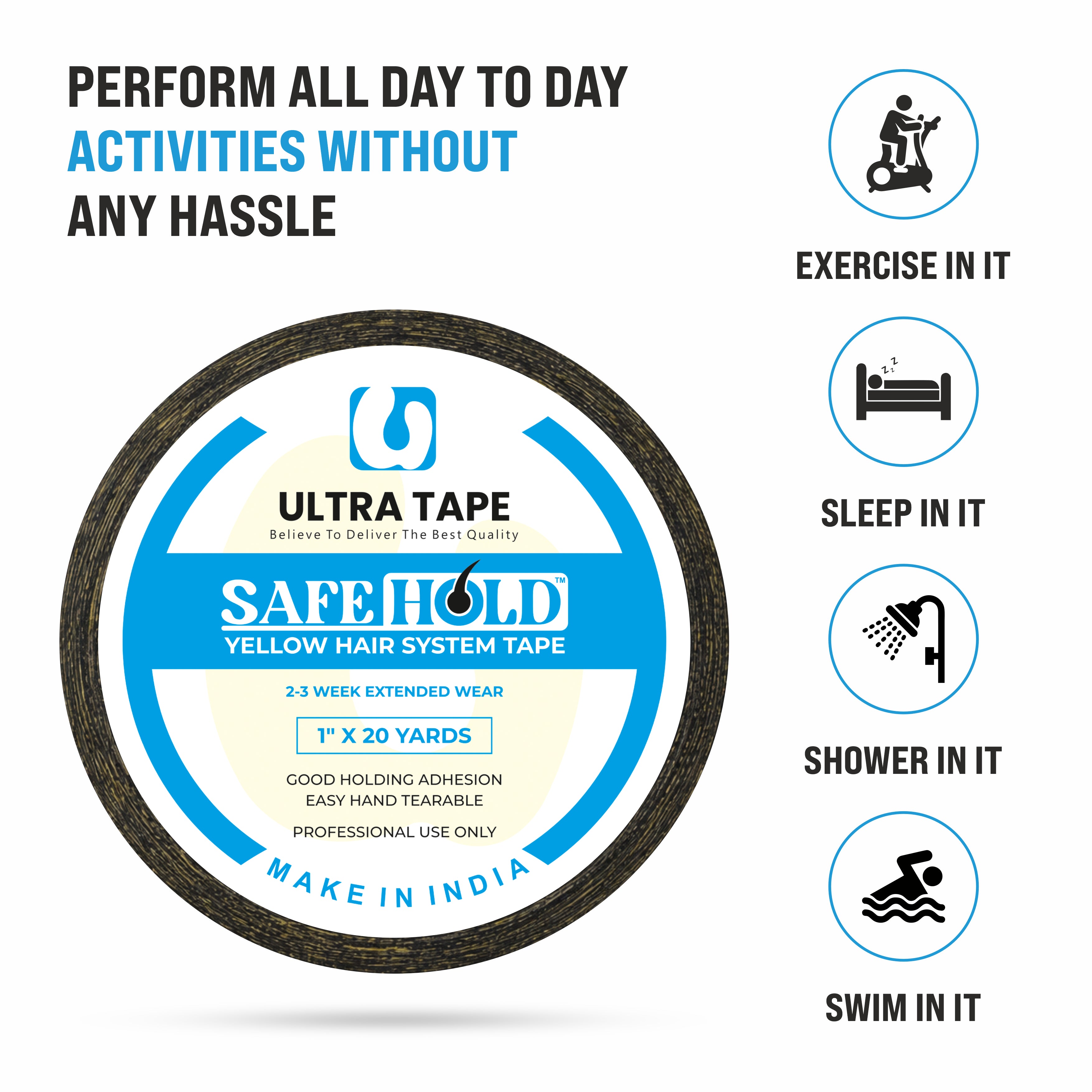 Safe Hold Black Tape - 1" X 20 Yds, Roll