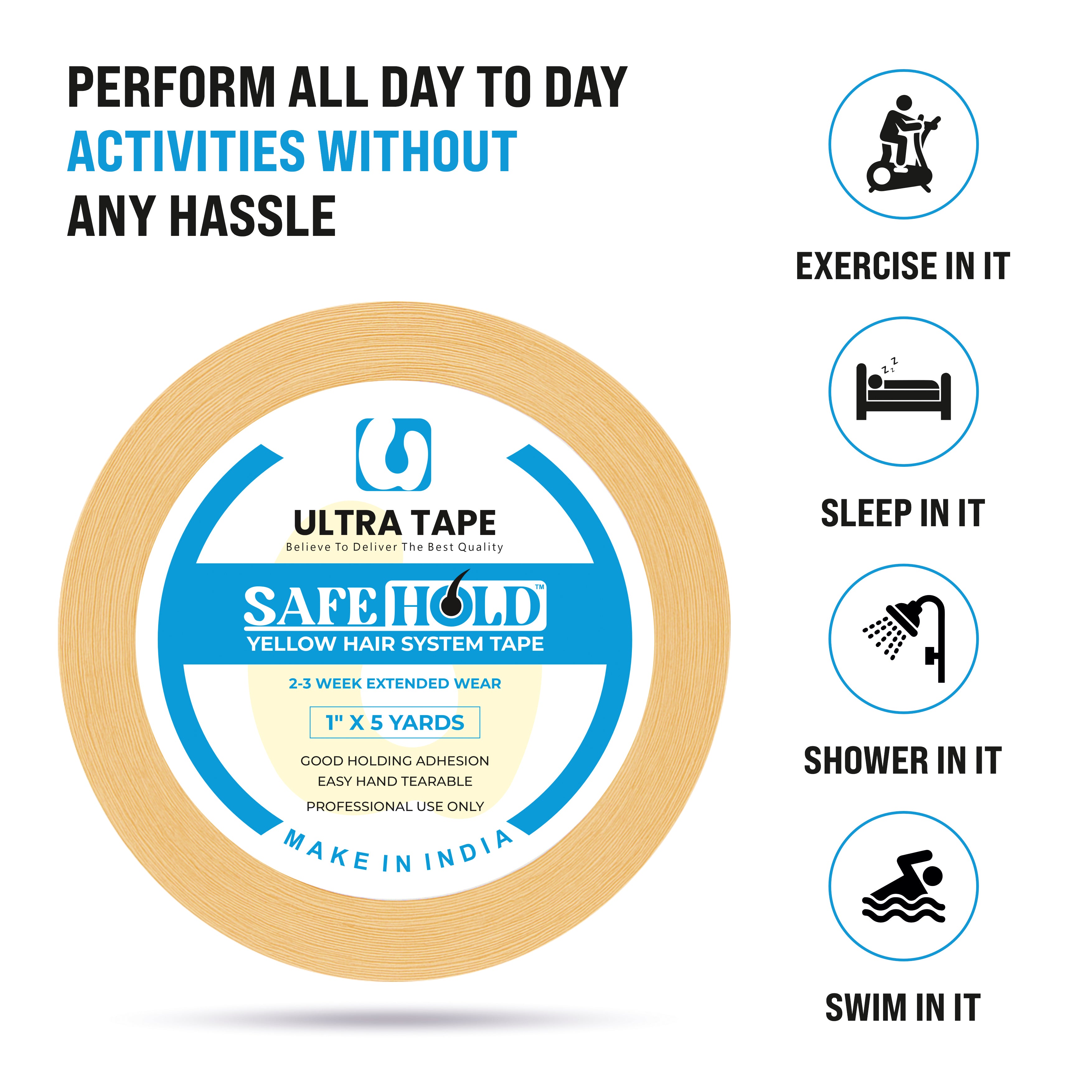 Safe Hold Yellow Tape - 1" X 5 Yds, Roll