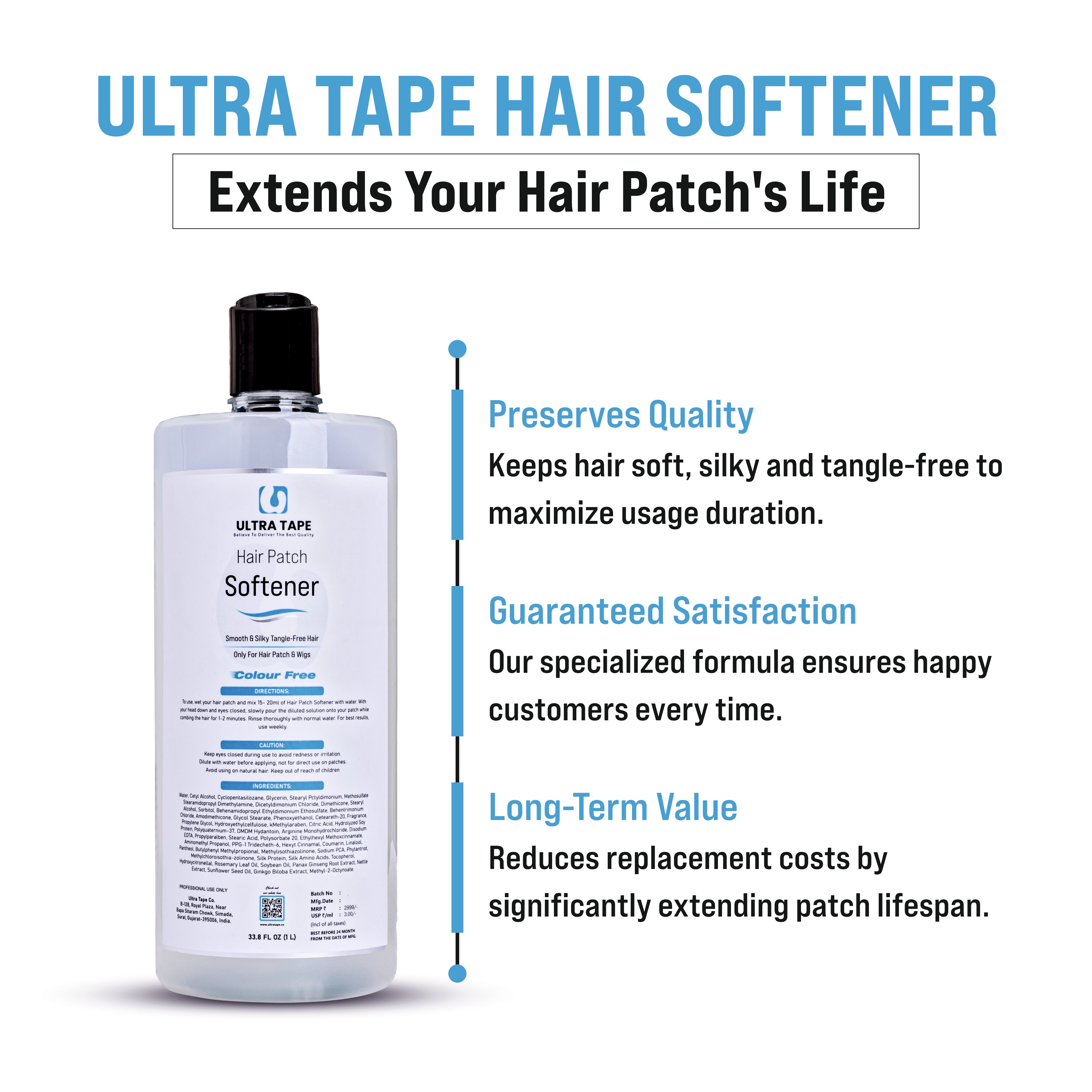 Hair Patch Softner - 33.8 fl oz - 1000 ML