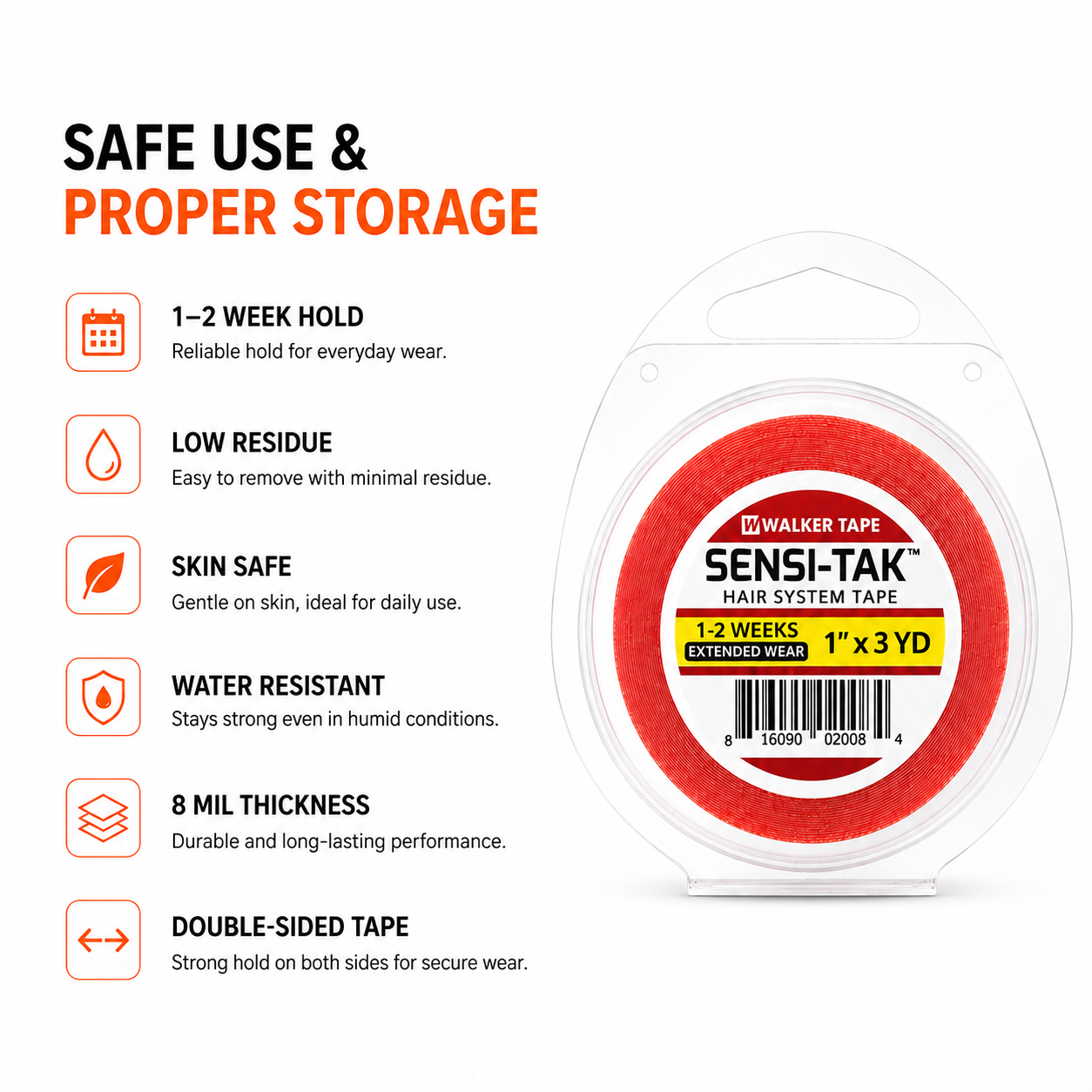 Sensi-Tak Tape - 1" X 3 Yds, Roll